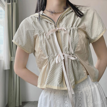 TP468 Flying Shirring Ribbon Jumper - Gray | Beige