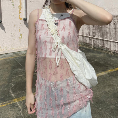 現貨 VT212 Sheer Vest - Pink | White | Black