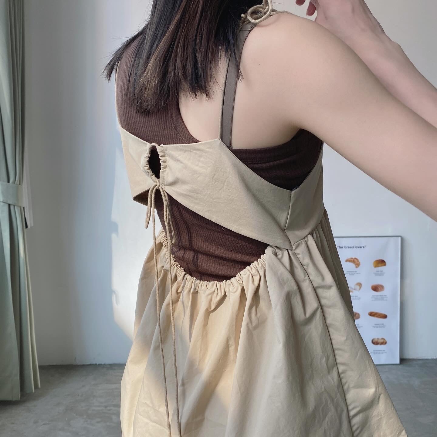 現貨 VT204 Ribbon Sleeveless - Beige | Blue