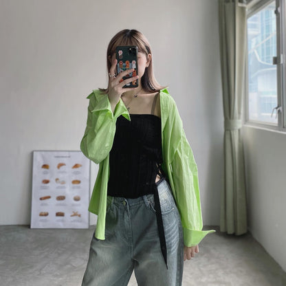 現貨 TP360 Oversize Shirt - Green | Pink