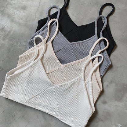 現貨 VT151 V-Neck Bra Top - Beige | Gray | White | Black