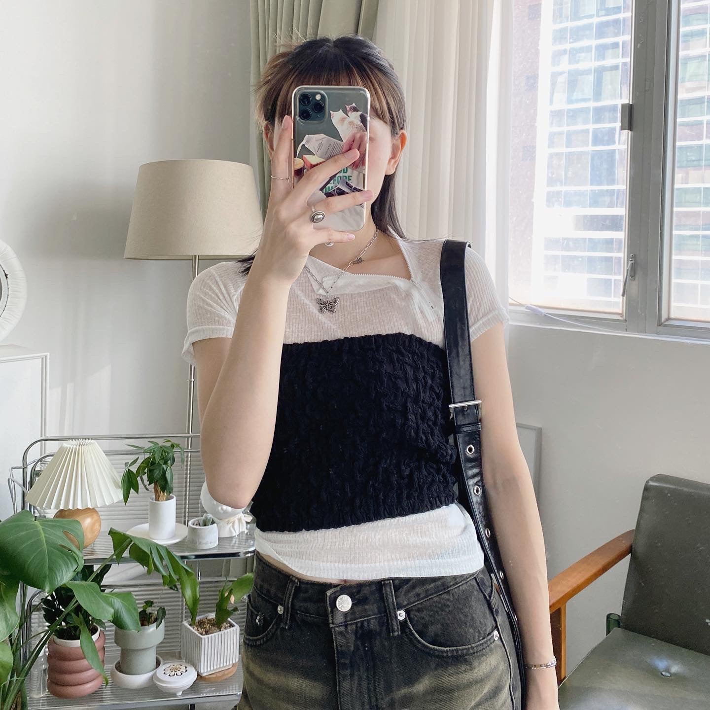 現貨 TP379 Texture Tube Top - Black | White