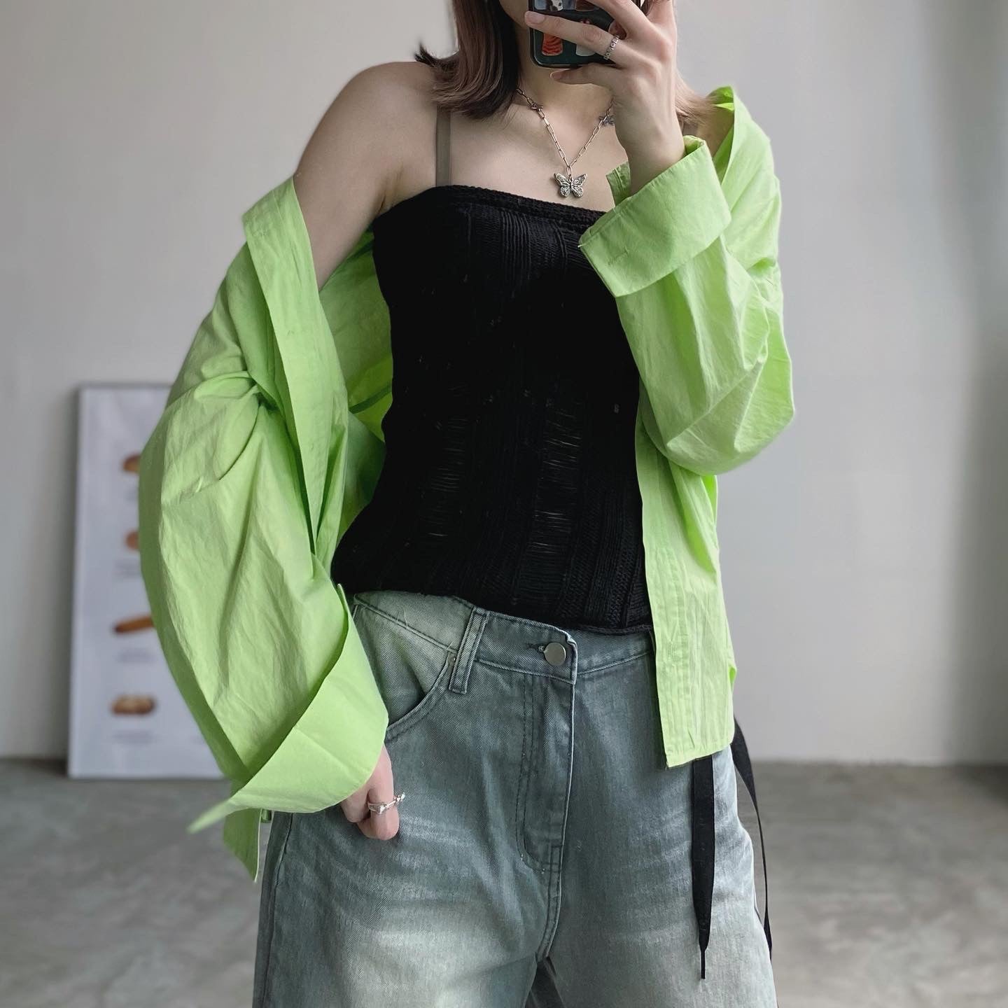 現貨 TP360 Oversize Shirt - Green | Pink