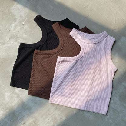 VT144 Unbal Lip Sleeveless - Pink | Brown |