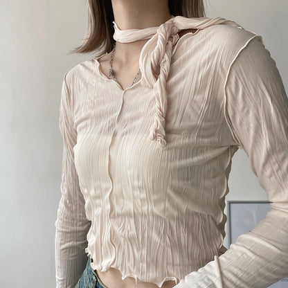 現貨 TP268 V-Neck 2Way Top - Ivory