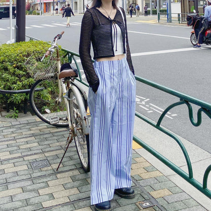 現貨 PT049 Strips Pants - Blue | Brown