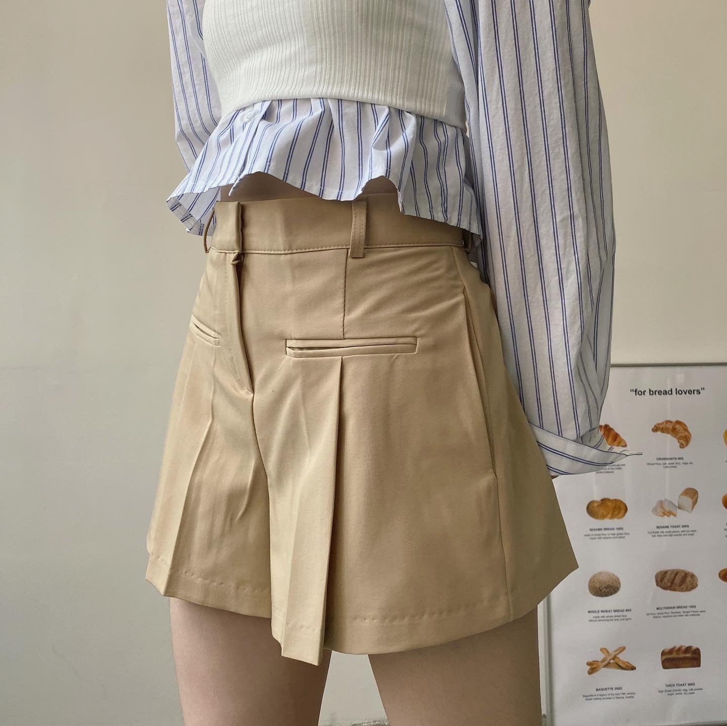 現貨 SP016 Suit Shorts - Beige | black