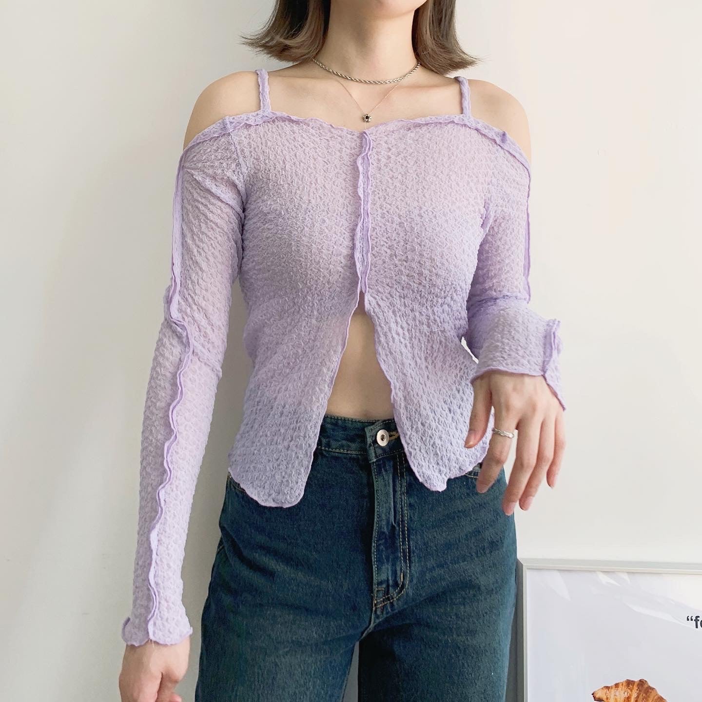 現貨 TP197 Cold-Shoulder Blouse - Purple