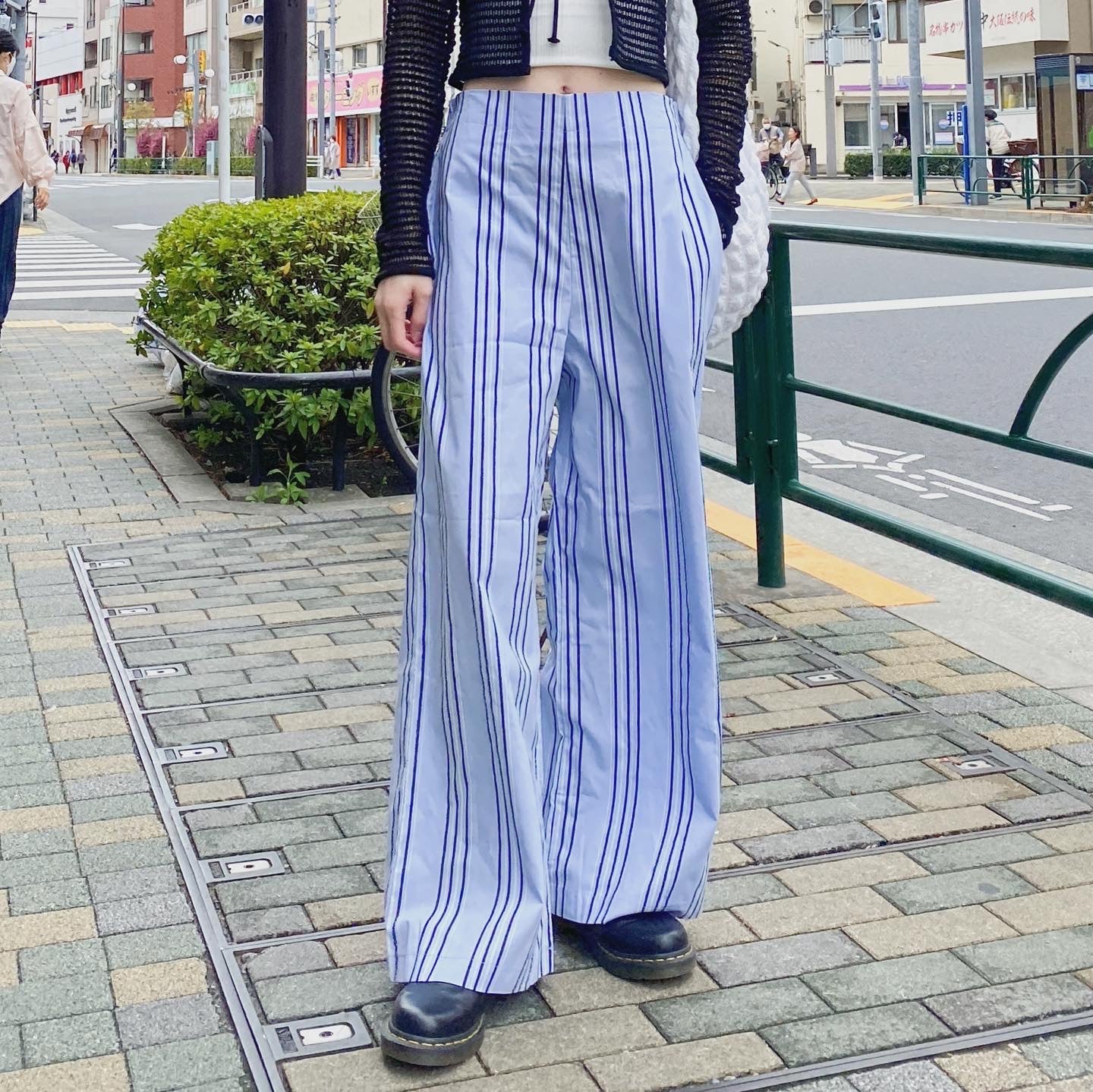 現貨 PT049 Strips Pants - Blue | Brown