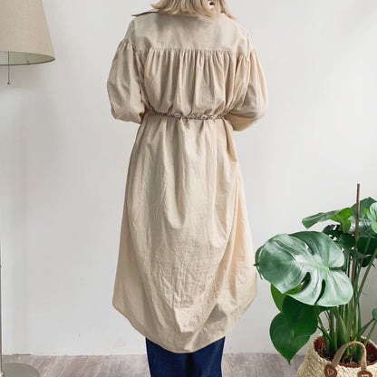 現貨DS073 Bell Sleeve Shirt Dress - Ivory