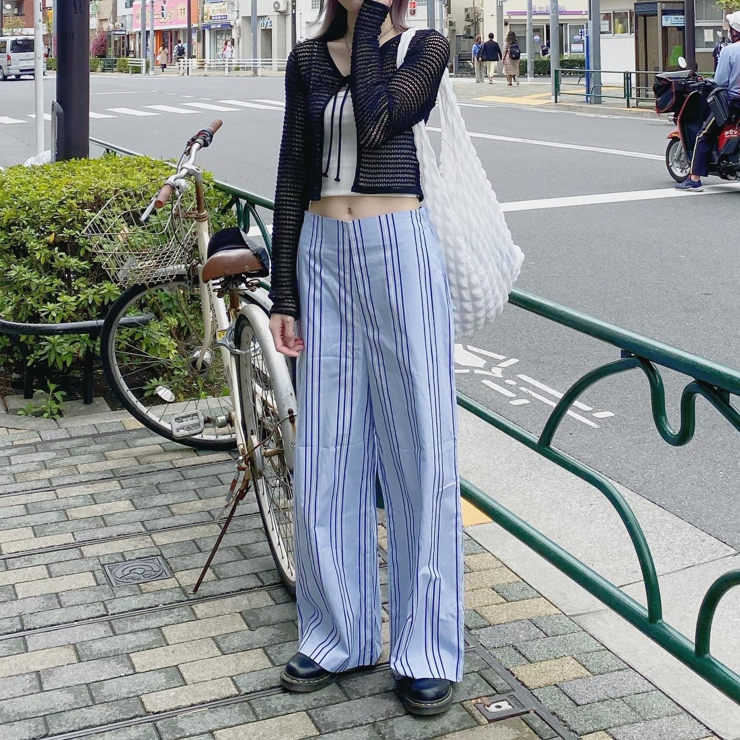 現貨 PT049 Strips Pants - Blue | Brown