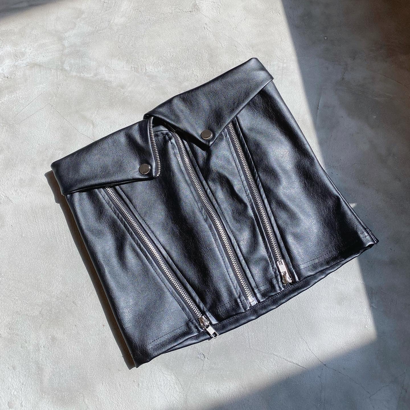 現貨 TP338 Leather Tube Top - Black