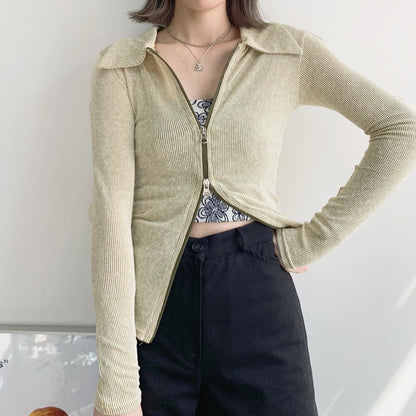 現貨 TP186  Double Zipper Top - Olive | Black